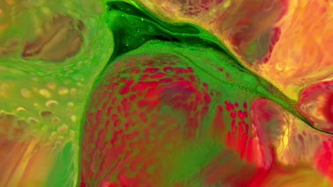 Colorful Waves and Liquid Paint Mix Background With Splashes and Swirls 11 Stock Footage 313308891