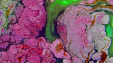 Colorful Waves and Liquid Paint Mix Background With Splashes and Swirls 17 Stock Footage 313308945