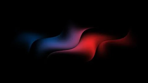 Colorful waves blend in dark background with smooth transitions and bright .. Stock Illustration