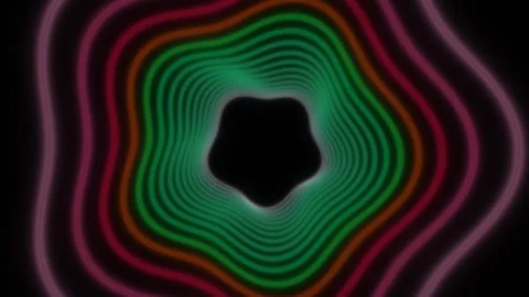 Colorful waves create a dynamic pattern in a dark space Stock Footage 340845775