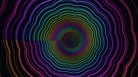 Colorful waves create a pattern in a circular motion Stock Footage 340339852
