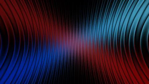 Colorful waves create a rhythmic pattern of red and blue in a dark backgrou.. Stock Illustration