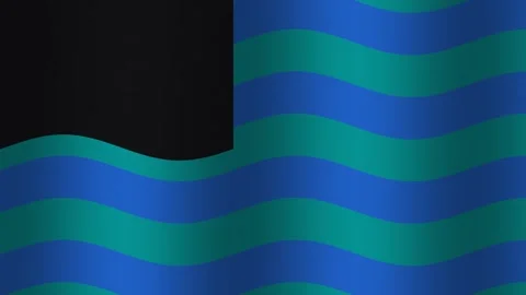 Colorful waves flow in a simple pattern on a dark Stock Footage 338203105