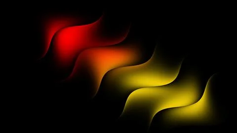 Colorful waves form in a dark background showcasing red orange and yellow s.. Stock Illustration