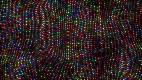 Colorful Waves With Glowing Dots Flowing Video Animated Background Stock Footage 337024866
