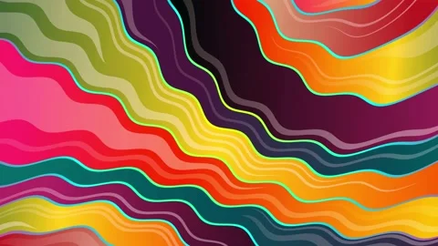 Colorful Waves with Left to Right Flow Animation Stock Footage 134255655