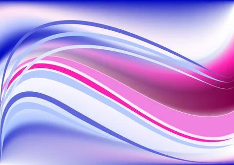 Colorful waves on a light mesh gradient background. Stock Illustration