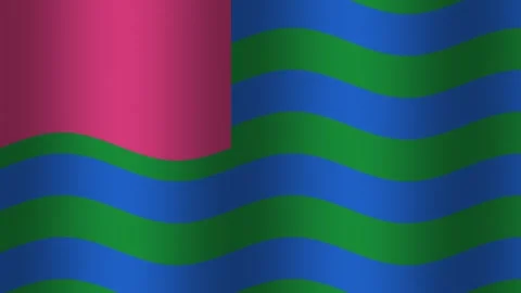 Colorful waves move gently with a pink and blue backdrop Stock Footage 338317959