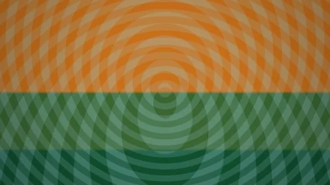 Colorful waves in orange, white, and green on a pattern Stock Footage 339503787