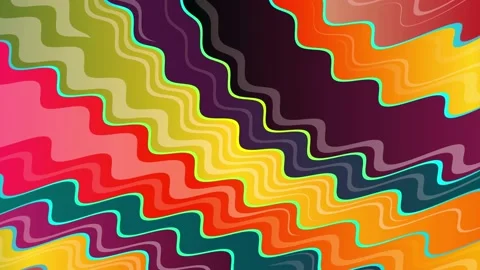 Colorful Waves with Right To Left Flow Animation Stock Footage 134256959