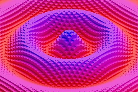 Colorful wavy background made of bright cubes. Stock Illustration