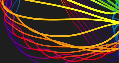 Colorful wavy circles on black backdrop Stock Footage 164035649