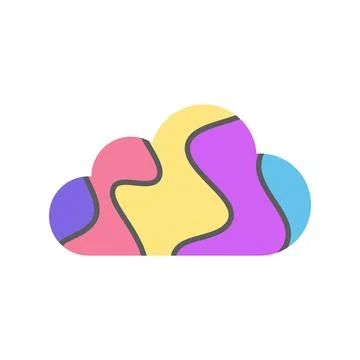 Colorful wavy cloud icon vector illustration Stock Illustration