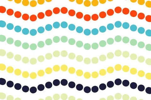 Colorful wavy dot pattern on white background vector Stock Illustration
