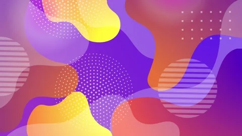Colorful wavy elements blending with geometric shapes on a vibrant abstract Stock Footage 311608796