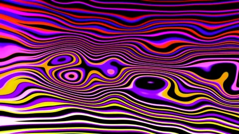 Colorful Wavy Lines Abstract Background Loop Vídeo Stock 345308489
