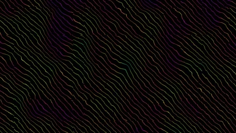 Colorful wavy lines create abstract motion in dark Stock Footage 338277402