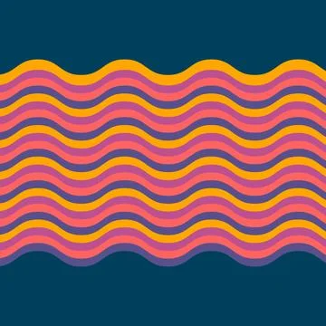 Colorful wavy lines pattern background Stock Illustration