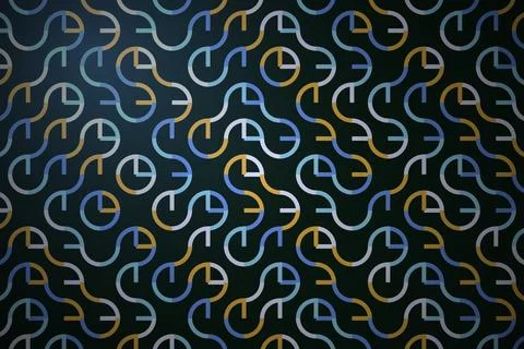 Colorful wavy lines pattern on dark background Illustration