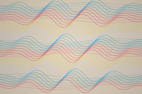Colorful wavy lines pattern on light background Stock Illustration