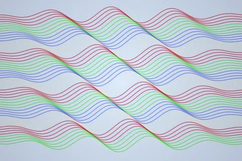 Colorful wavy lines pattern on a light background Stock Illustration