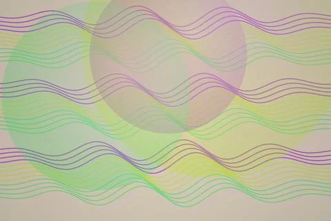 Colorful wavy lines pattern on a soft pastel background Stock Illustration