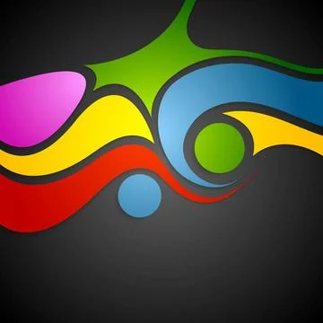 Colorful wavy pattern on black background Colorful wavy pattern on black b... Stock Photos