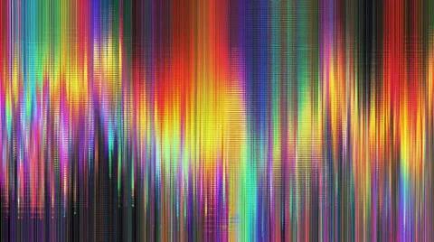 Colorful wavy rainbow glitch effect of a shattered LSD screen Video stock 314828470