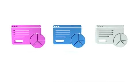 Colorful Web analytics information and development website statistic icon i.. Illustrazione stock