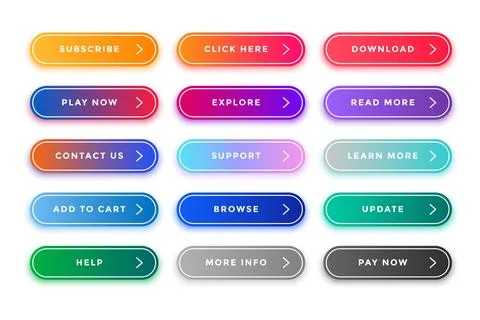 Colorful web buttons pack for different purposes Stock Illustration