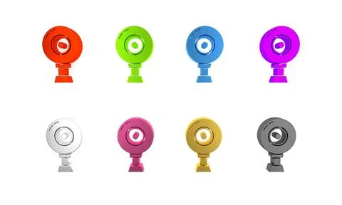Colorful Web camera icon isolated on white background. Chat camera. Webcam .. Stock Illustration