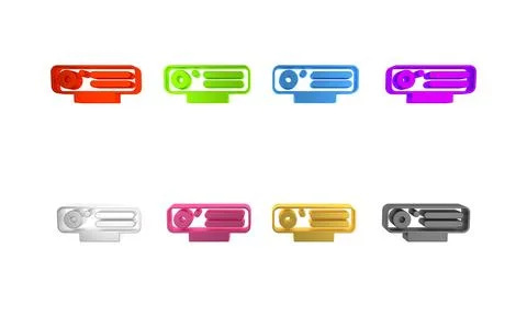 Colorful Web camera icon isolated on white background. Chat camera. Webcam .. 库存插图