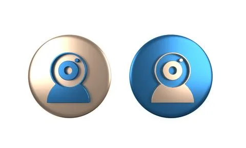 Colorful Web camera icon isolated on white background. Chat camera. Webcam .. Illustrazione stock