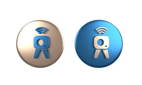 Colorful Web camera icon isolated on white background. Chat camera. Webcam .. Illustrazione stock
