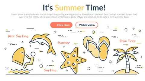 Colorful web design for summertime theme イラスト素材