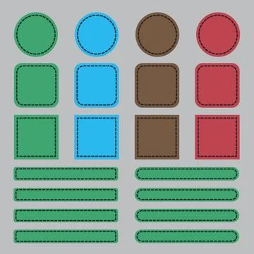 Colorful web elements made of leather Colorful labels made of leather. Vec... Foto stock