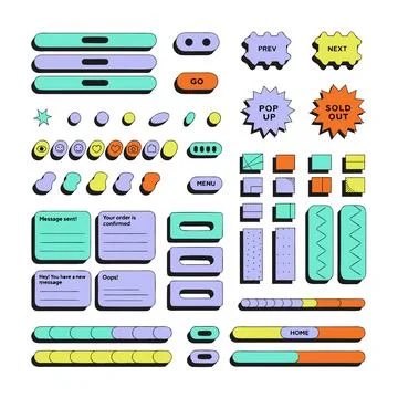 Colorful web interface elements Stock Illustration