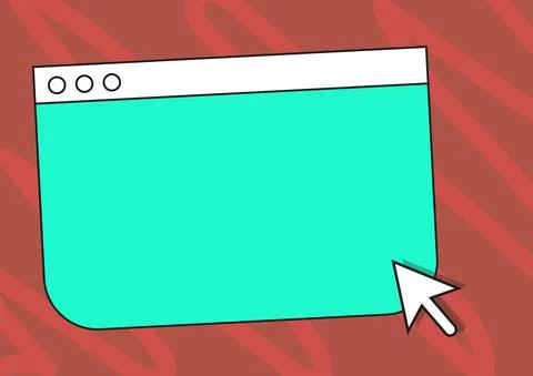 Colorful Web Page Browsing Drawing With Cursor Pointer Below. Empty Online Stock Illustration