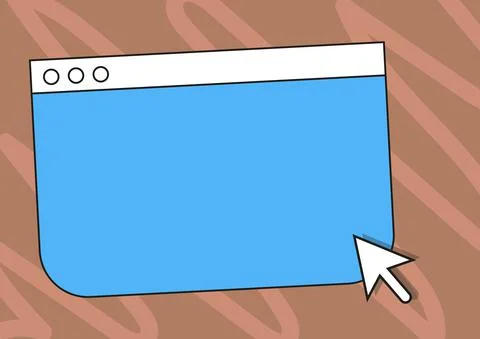 Colorful Web Page Browsing Drawing With Cursor Pointer Below. Empty Online Stock Illustration