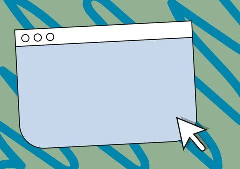 Colorful Web Page Browsing Drawing With Cursor Pointer Below. Empty Online Stock Illustration