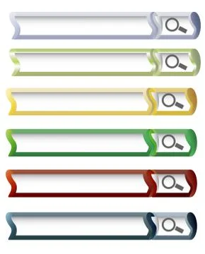Colorful web search bars on a vector image Stock Illustration