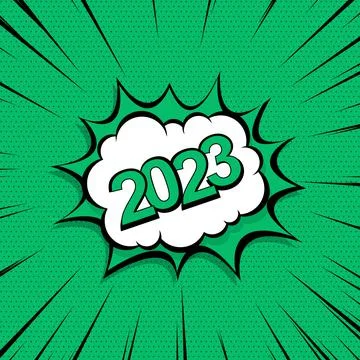 Colorful Web Template Comic Zoom New Year 2023 - Vector Illustrazione stock