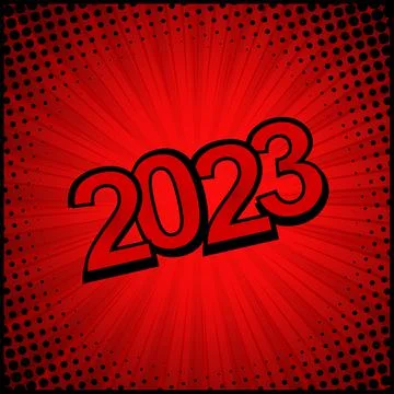 Colorful Web Template Comic Zoom New Year 2023 - Vector Stock Illustration