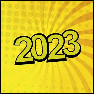 Colorful Web Template Comic Zoom New Year 2023 - Vector Stock Illustration