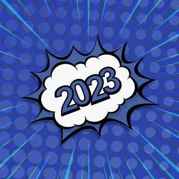 Colorful Web Template Comic Zoom New Year 2023 - Vector Stock Illustration