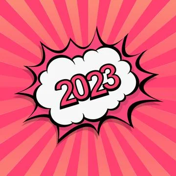 Colorful Web Template Comic Zoom New Year 2023 - Vector Stock Illustration