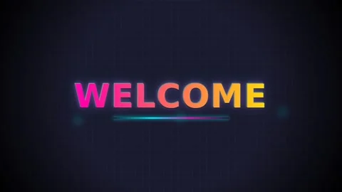 Colorful Welcome Motion Text Display in Dynamic Video for Greeting and Intr.. Stock Footage 342752625