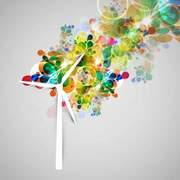 Colorful wind generator vector illsutration. Stock Illustration
