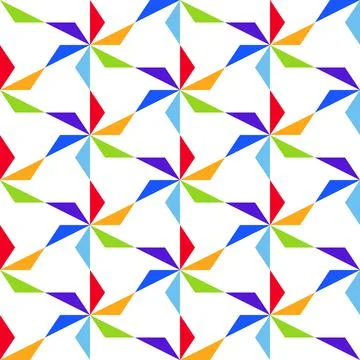 Colorful wind mill. Seamless windmill pattern. Childish background. Childlike Stock Illustration