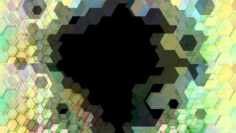 Colorful Winking Hexagon Frame 01 库存影片 124844635